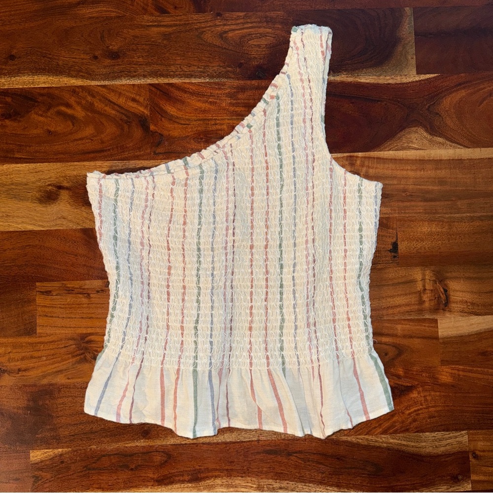 American Eagle One-Shoulder Smocked Tank Top size M
